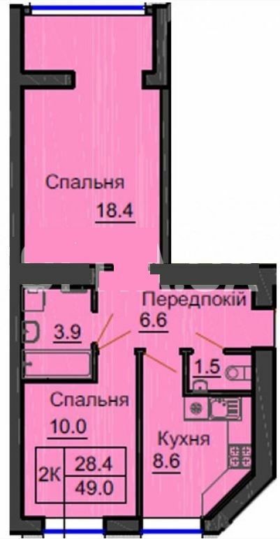 2-кімнатна 49 м² в ЖК Sofia Nova від 25 000 грн/м², с. Новосілки