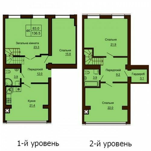 Двухуровневая 136.5 м² в ЖК София Клубный от 30 000 грн/м², с. Софиевская Борщаговка