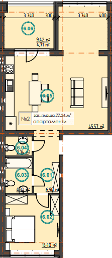 1-комнатная 77.24 м² в ЖК Hygge Home от 21 000 грн/м², г. Ирпень