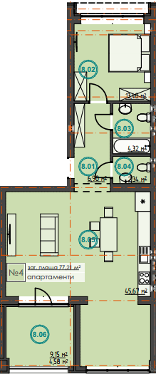 1-комнатная 77.21 м² в ЖК Hygge Home от 21 000 грн/м², г. Ирпень