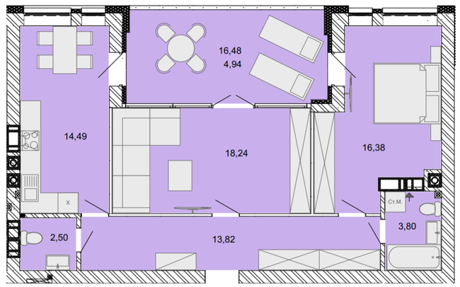 2-комнатная 74.17 м² в ЖК Найкращий квартал от 27 400 грн/м², г. Ирпень