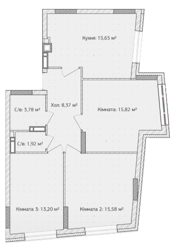 3-кімнатна 74.32 м² в ЖК Синергія 3+ від 17 500 грн/м², м. Ірпінь
