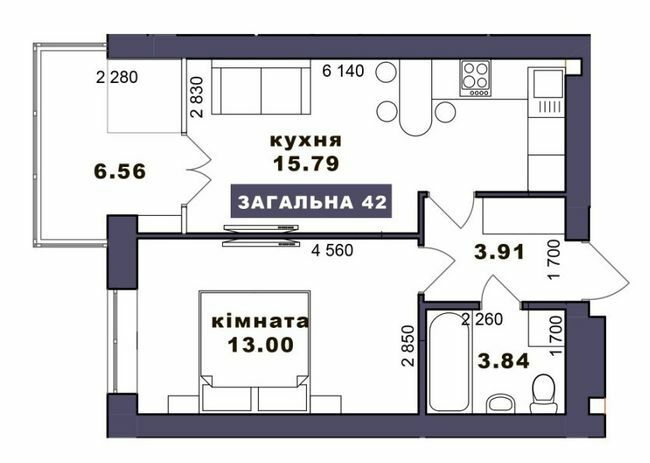 1-комнатная 42 м² в ЖК Family Comfort от 20 950 грн/м², г. Ирпень