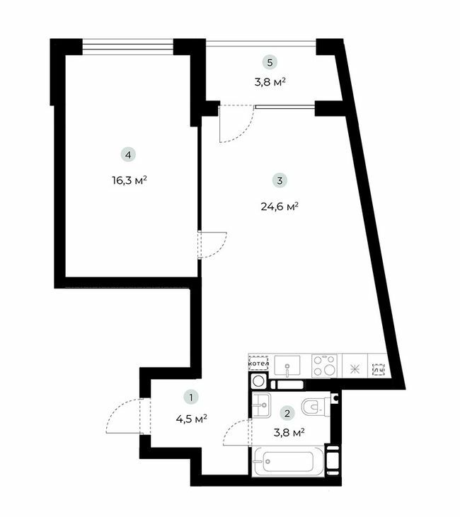 1-комнатная 51.1 м² в ЖК PARKTOWN от 22 000 грн/м², пгт Гостомель