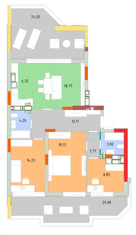 3-комнатная 105 м² в ЖК На Прорезной от 24 500 грн/м², пгт Гостомель