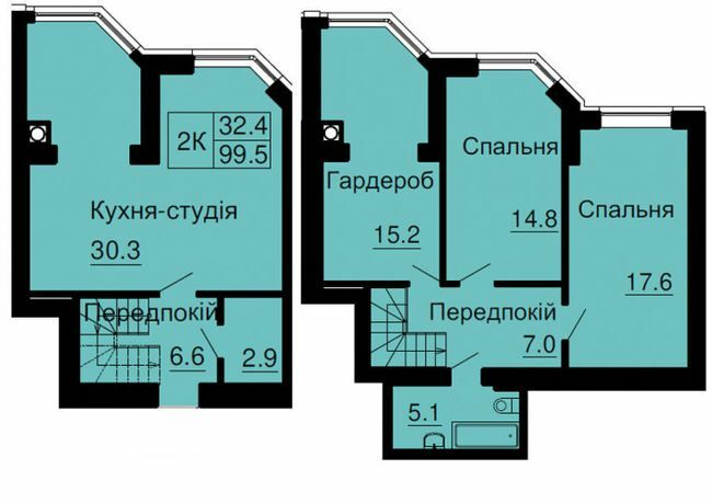 Двухуровневая 99.5 м² в ЖК София Резиденс от 26 000 грн/м², с. Софиевская Борщаговка