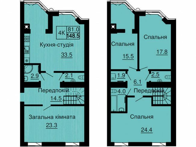 Двухуровневая 148.5 м² в ЖК София Резиденс от 32 000 грн/м², с. Софиевская Борщаговка