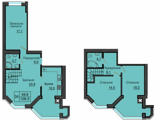 Двухуровневая 108.5 м² в ЖК София Резиденс от 26 000 грн/м², с. Софиевская Борщаговка