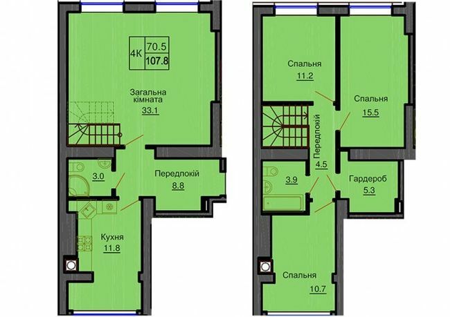 Двухуровневая 107.8 м² в ЖК София Резиденс от 37 000 грн/м², с. Софиевская Борщаговка