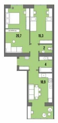 2-комнатная 67.8 м² в ЖК Dream Town от 21 650 грн/м², Луцк