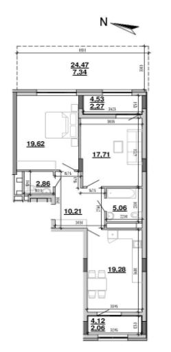 2-кімнатна 86.41 м² в ЖК Містечко Підзамче від 24 521 грн/м², Львів