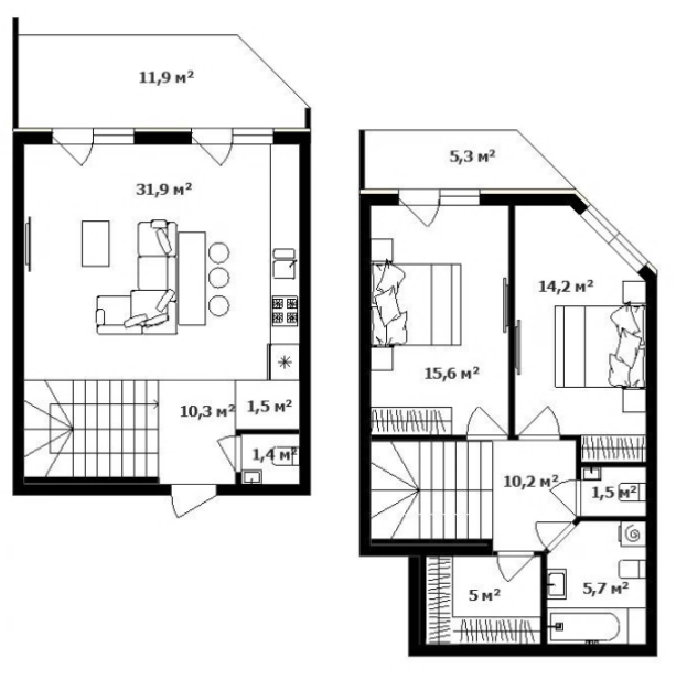 Двухуровневая 101.9 м² в ЖК Green Land от 30 350 грн/м², Ужгород