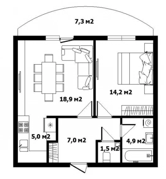 1-кімнатна 54.2 м² в ЖК Сакура від 29 500 грн/м², Ужгород