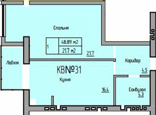 1-кімнатна 48.89 м² в ЖК Європейський від 21 600 грн/м², Рівне