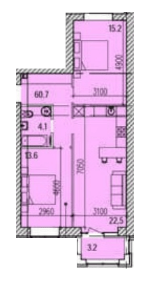 2-комнатная 67.4 м² в ЖК Promenade от 25 850 грн/м², Днепр