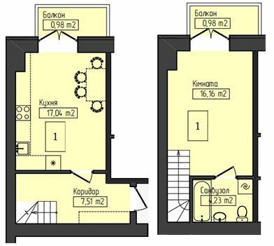 Двухуровневая 42.04 м² в МЖК Семья от 14 650 грн/м², Ровно