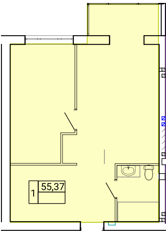 1-кімнатна 55.37 м² в ЖК Gentleman Park від 21 350 грн/м², Тернопіль