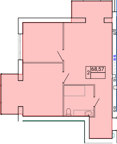 2-комнатная 68.57 м² в ЖК Gentleman Park от 25 300 грн/м², Тернополь