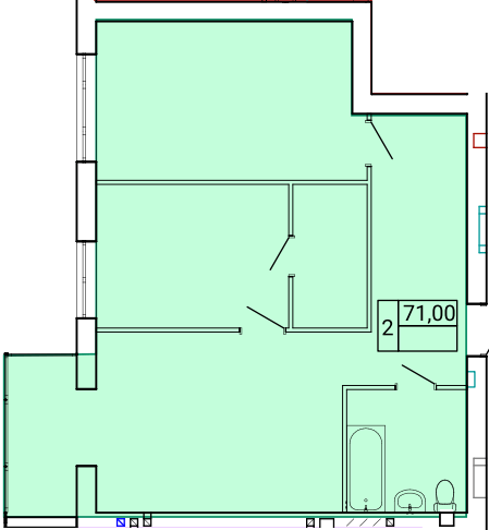 2-кімнатна 71 м² в ЖК Gentleman Park від 21 300 грн/м², Тернопіль