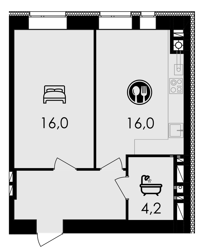 1-комнатная 44.1 м² в ЖК Forest Home от 23 400 грн/м², Винница