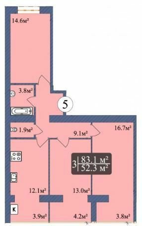 3-комнатная 83.1 м² в ЖК Мечта от 17 000 грн/м², Чернигов