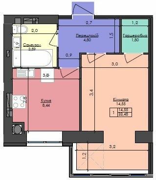 1-комнатная 33.48 м² в ЖК Южный квартал от 17 800 грн/м², Черновцы