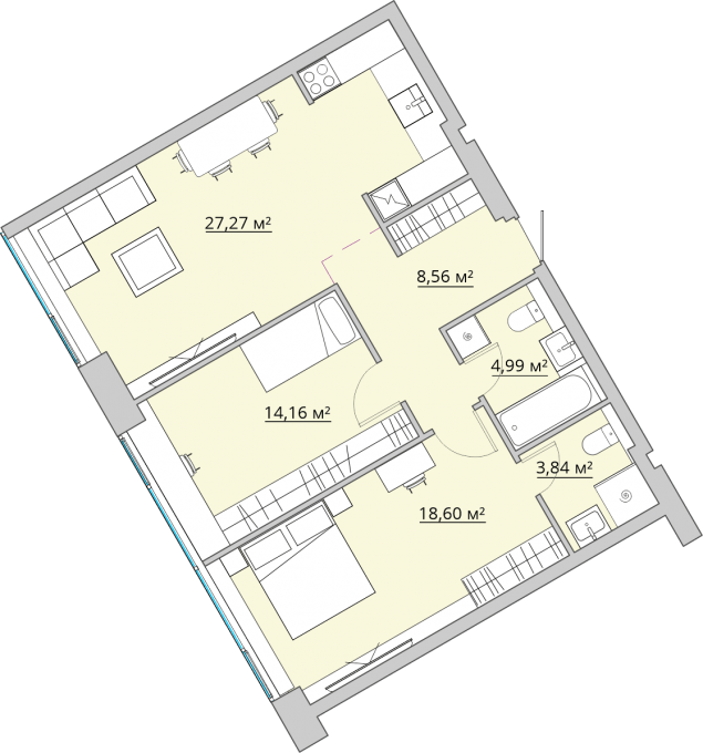 2-комнатная 79.41 м² в ЖК Bartolomeo Resort Town от 38 400 грн/м², Днепр