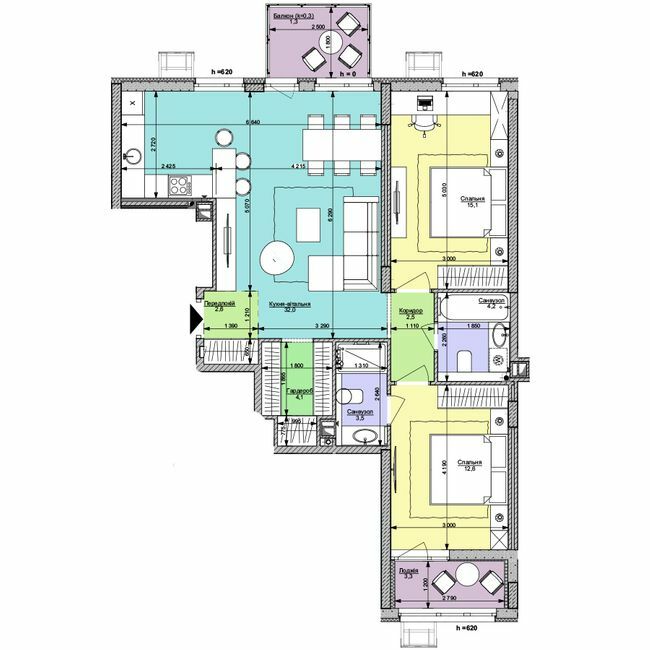 2-комнатная 81.2 м² в ЖК Файна Таун от 55 650 грн/м², Киев