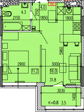 1-кімнатна 39.6 м² в ЖК Затишний-2 від 27 300 грн/м², Дніпро