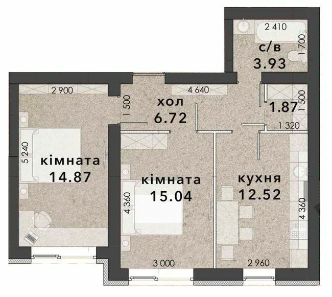 2-кімнатна 52.7 м² в ЖК Viking Home від 18 000 грн/м², м. Ірпінь