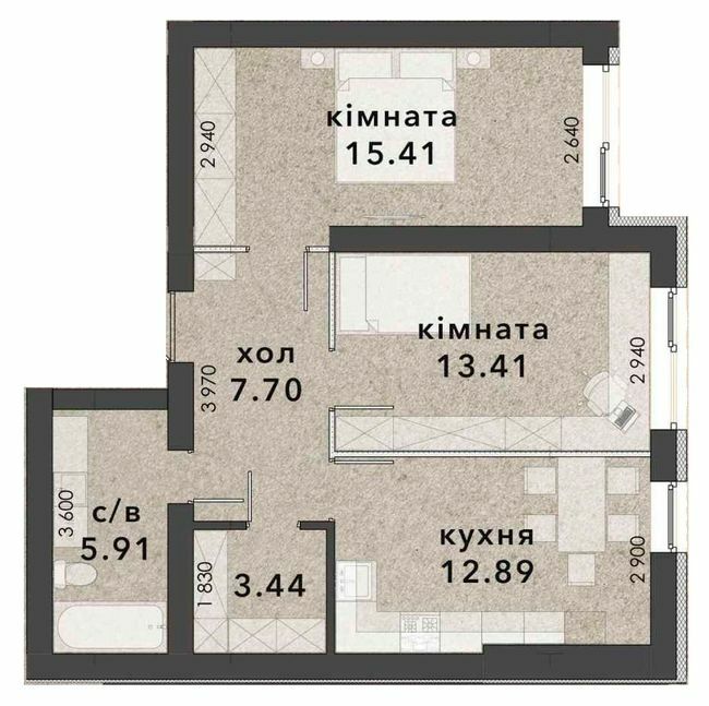 2-кімнатна 58.75 м² в ЖК Viking Home від 18 000 грн/м², м. Ірпінь