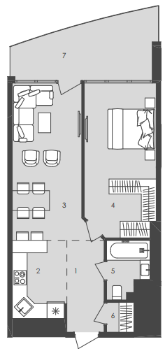 1-комнатная 56.96 м² в  Aura Apart от 36 900 грн/м², Одесса