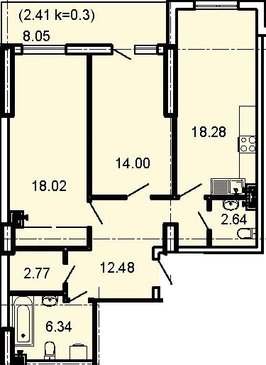 2-комнатная 78.61 м² в ЖК Акрополь от 30 400 грн/м², Одесса