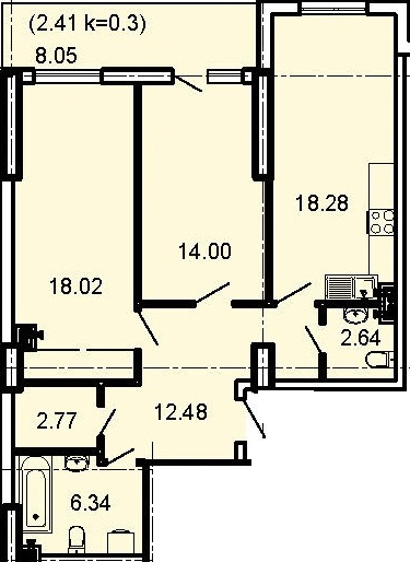 2-кімнатна 78.61 м² в ЖК Акрополь від 30 400 грн/м², Одеса