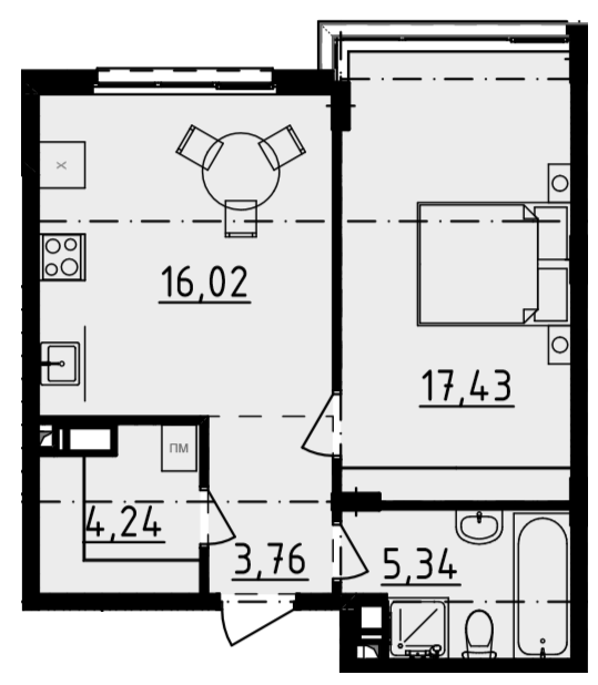 1-кімнатна 46.7 м² в ЖК DERBY Style House від 27 250 грн/м², Одеса