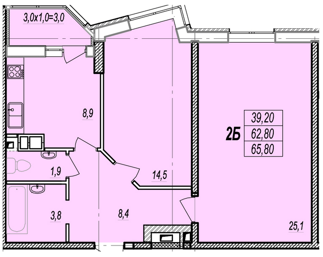 2-кімнатна 65.8 м² в ЖК Прохоровський квартал від 21 000 грн/м², Одеса