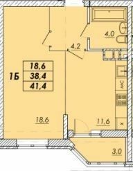 1-комнатная 41.4 м² в ЖК Прохоровский квартал от 24 700 грн/м², Одесса