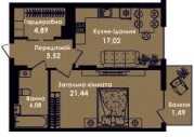 1-кімнатна 56.44 м² в ЖК Кокос Авеню від 16 000 грн/м², м. Южне