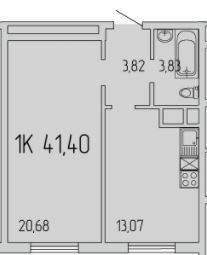 1-комнатная 41.4 м² в ЖК Пятьдесят седьмая Жемчужина от 21 300 грн/м², Одесса