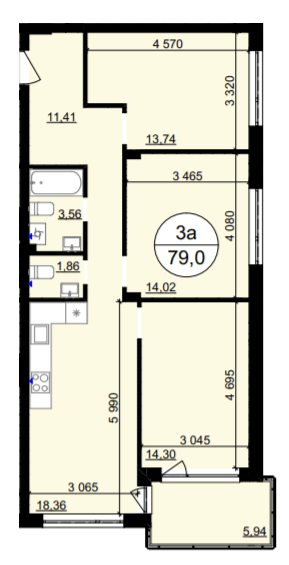 3-кімнатна 79 м² в ЖК Грінвуд-4 від 17 800 грн/м², смт Брюховичі