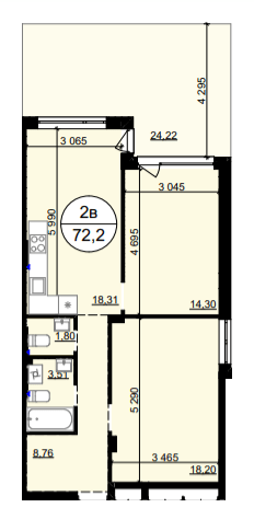 2-кімнатна 72.2 м² в ЖК Грінвуд-4 від 17 900 грн/м², смт Брюховичі