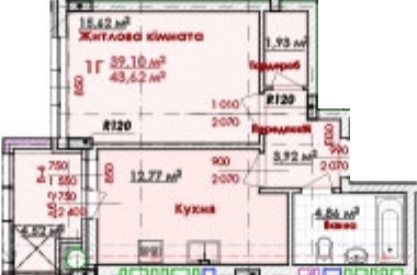 1-кімнатна 43.62 м² в ЖК ЖК Соняшник від 18 500 грн/м², Львів