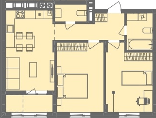 2-комнатная 64.25 м² в ЖК Этно Дом от 17 300 грн/м², с. Горишний