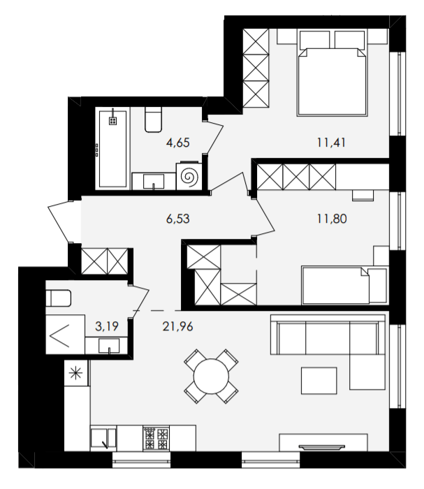 2-кімнатна 59.54 м² в ЖК Avalon Holiday від 17 500 грн/м², с. Сокільники