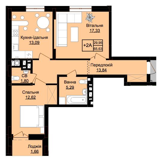 2-кімнатна 65.63 м² в ЖК Престиж Холл від 17 050 грн/м², м. Стрий