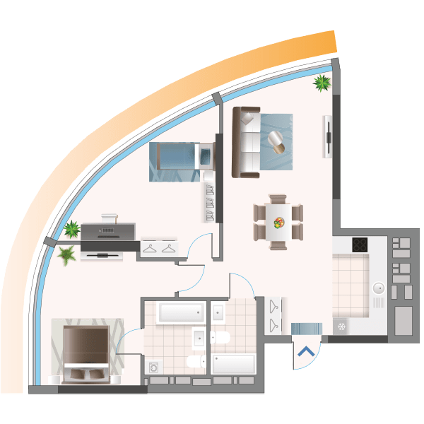 2-кімнатна 64.51 м² в ЖК Oasis від 34 150 грн/м², Київ