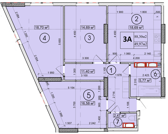 3-кімнатна 88.3 м² в ЖК Podil Plaza & Residence від 60 000 грн/м², Київ