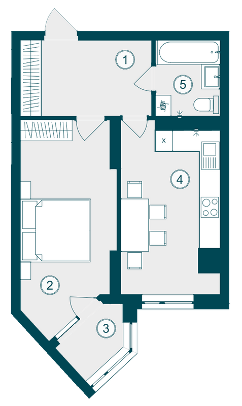 1-комнатная 43.05 м² в ЖК Skyfall от 33 900 грн/м², Львов