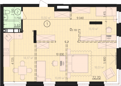 1-комнатная 76.35 м² в ЖК URBANIST от 36 000 грн/м², Киев