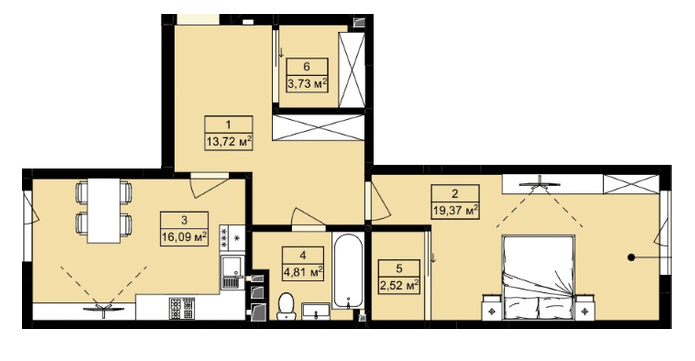 1-комнатная 60.24 м² в ЖК Royal Hill от 19 200 грн/м², с. Лисиничи